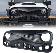 オフロード車用 マットブラック フロントグリル メッシュ付き JK ルビコン サハラ 2007-2018対応CYB686目玉商品