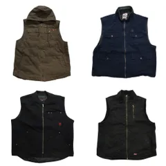 古着卸 まとめ売り ダック地 ベスト ジャケット 4枚セット (メンズ XL ) ラングラー ディッキーズ フーディー 中古 古着 NC2056