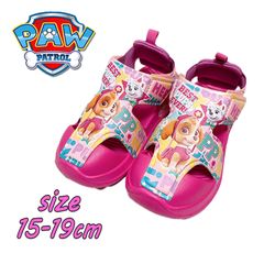 パウパトロール スカイ/エベレスト スポーツサンダル マジックテープ サンダル 軽量 女の子 ピンク (70145)