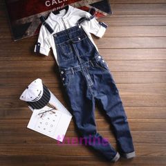 メンズサロペット オーバーオール デニム つなぎ オールインワン ペインター?ワークパンツ カーゴ 個性 作業服  min#