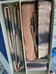 貸衣裳処分品茶シルバー　筥迫　抱え帯　帯締め帯揚げ 4点セット