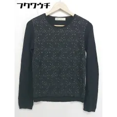 ◇ BEAUTY&YOUTH ビューティ&ユース UNITED ARROWS 切替 花柄 レース 長袖 カットソー ブラック レディース  【中古】 【1108230013469】