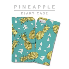 全機種対応 手帳型 スマホケース パイナップル トロピカル 総柄 グリーン イエロー iPhone アンドロイド AQUOS Galaxy Xperia Google Pixel arrows OPPO ケース カバー 折りたたみ