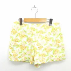 インデックス INDEX タグ付き パンツ キュロット ショート ロールアップ 花柄 L ライトグリーン ピンク 黄緑 /TT22