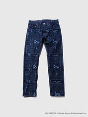TMT PAC-MAN デニム パンツ メンズ レディ―ス TYPE 501XX セルビッチ 日本製 HQ DENIM 5P TAPERED ボタンフライ  日本製 ティーエムティー パックマン TPTS24PM01