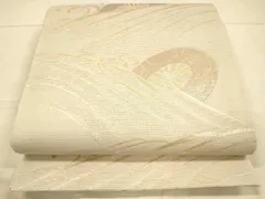 平和屋着物＊夏物　六通柄袋帯　流水片輪車文　金糸　正絹　逸品　DAAU8468cm
