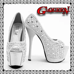 【新品】72811【銀】ビジュオープントゥパンプス キャバ ヒール サンダル ハイヒール ドレス 結婚式 パーティ お呼ばれ 披露宴 にもお勧めです 【22.5cm~24.5cm】