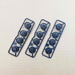 ミニ四駆　中径ローハイトホイール（フィン／ブラック）３個セット