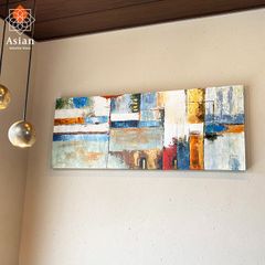 絵画 インテリア アートパネル 抽象画 モダン 北欧 壁掛け 玄関 おしゃれ アート 絵 大型 大きい アジアン バリ 130×50 (22)