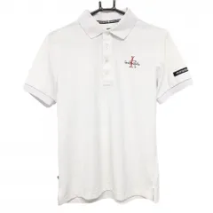 パーリーゲイツ 半袖ポロシャツ 白×レッド×ネイビー 胸ロゴ 30周年 メンズ 4(M) ゴルフウェア PEARLY GATES