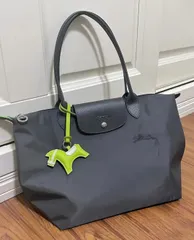 LONGCHAMP ロンシャン ル・プリアージュ グリーンシリーズ グラファイトグレー トートバッグ 大容量 レディース 折りたたみ 防水 通勤 旅行 正規品 新品