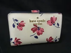 kate spade ケイトスペード レザー 二つ折り 財布 ウォレット 札入れ 小銭入れ カード入れ アイボリー系×マルチカラー DG8283