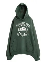 【お得なクーポン配布中!】 90s USA製 ラッセル カレッジ プリント スウェット フード パーカー メンズ レディース M / オールド RUSSELL プルオーバー ヘビーウェイト