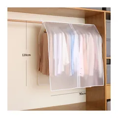 【迅速発送】ALLMIRA ハンガーラックカバー 幅90*丈120 洋服カバー 衣類カバー 防虫防カビ ロング 半透明 ファスナー開閉式 ロープ固定 室内ハンガー 洋服カバー 洗える 耐久性 PEVA 繰り返す使用可能 型崩れ防止 防塵 防湿 防カビ 衣類収納