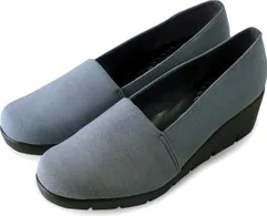 ファーストコンタクト パンプス レディース 痛くない 歩きやすい ヒール 黒 靴 ウエッジ ソール 美脚 厚底 ラウンドトゥ 仕事 コンフォート シューズ nc39615 グレー 23.5cm