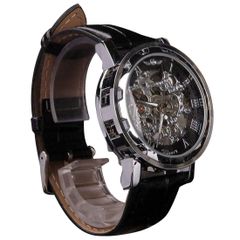 ブラックレザー腕時計 スポーツ 自動機械 ステンレス鋼 メンズ