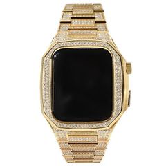 アップルウォッチ フルCZダイヤ 高級ケース 44/45mm S4/5/6/7