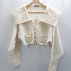 ◇ ⊇ w closet ダブルクローゼット セーラーカラー 長袖 ニット サイズF ホワイト系 レディース E  【1502030043983】