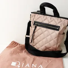 美品 DIANA ダイアナ レザー X ナイロン キルティングポケット トートバッグ /ピンク ハンドバッグ【2400013364638】のサムネイル