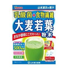 賞味期限25年8【激安在庫処分※商品の説明をご確認ください】山本漢方 乳酸菌 プラス 大麦若葉 粉末 ( 4g×15パック )/ 山本漢方 青汁 ( 青汁 大麦若葉 乳酸菌500億 食物繊維 オリゴ糖 )4979654026727