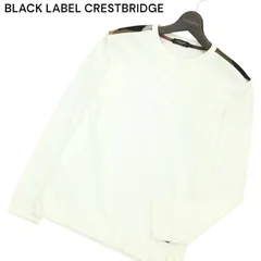 BLACK LABEL CRESTBRIDGE ブラックレーベル クレストブリッジ CBチェック切替★ 長袖 カットソー Tシャツ Sz.S メンズ 白