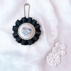 ハンドメイド　両面マタニティマーク　プリーツ　ブラック　完成品