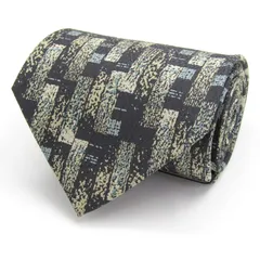 コムサデモードメン ブランド ネクタイ 格子柄 シルク 日本製 未使用タグ付 PO メンズ ブラック COMME CA DU MODE