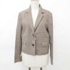 インディヴィ INDIVI ウールリバーノーカラーコート ショート丈