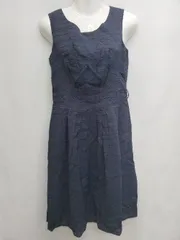◇ ◎ any FAM エニィファム ボーダー ノースリーブ 膝丈 ワンピース サイズ2 ネイビー レディース P  【1406110009886】