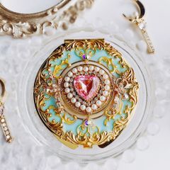 キラキラ魔法のプリンセスコンパクト　パステルブルー　両面ミラー