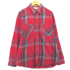 【ST JOHN'S BAY】80s USA製 チェックネルシャツ レッド M 80's~90's St John's Bay Quilted Flannel Check Shirt セント