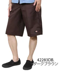 ☆ 42283DB.ダークブラウン ☆ W33 ☆ ディッキーズ dickies 42283 マルチポケットワークショート ディッキーズ ハーフパンツ 42283 Dickies ショートパンツ メンズ ひざ下 ひざ丈 膝下 膝丈 ワークパンツ