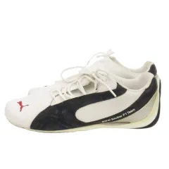 プーマ PUMA BMW Sauber F1 TEAM ドライビングシューズ スニーカー ローカット レースアップ レザー スエード ロゴ 刺繍 ライン 26.5cm 白 ホワイト /MN2