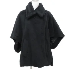 あくびchan ★Max Mara ★テディベア　ケープコートブラック 二子玉) Max Mara マックスマーラ テディベアケープ コート