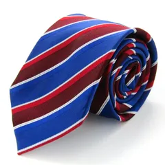 タカキュー ブランド ネクタイ シルク ストライプ柄 PO メンズ ネイビー TAKA Q 【中古】