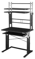 【在庫セール】(幅75cm×奥行50cm) パソコンラック ブラック 昇降式 BHD-750PRM Bauhutte(バウヒュッテ)