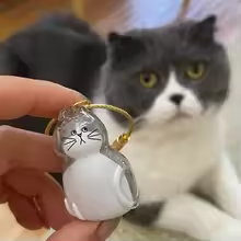 けだま入れ　ハチワレ  猫の毛保存容器 猫型キーリング　キーホルダー 猫型キーリング 携帯 持ち歩き 猫 遺毛 ケース メモリアルグッズ