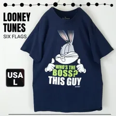 ルーニーチューンズ/LOONEY TUNES★SIX FLAGS製★バッグスバニー/Bugs Bunny★WHO’S THE BOSS?Tシャツ★USAメンズL  2407J034