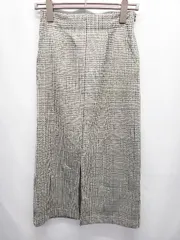 ◇ Θ Ray BEAMS レイ ビームス チェック柄 ロング丈 タイト スカート サイズ0 グレー レディース E  【1506180014169】