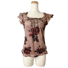L’EST ROSE レストローズ　ベロア　薔薇　ローズ柄　トップス　カットソー　量産型　地雷系　kawaii