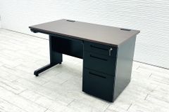 新品 片袖机 片袖デスク スチールデスク 事務机 オフィスデスク 中古オフィス家具 1200/700/700 BR/BK/BK 【A000003630】