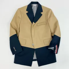 19k29 TOM BROWN トムブラウン バイカラー 3B テーラードジャケット 1 ベージュ ネイビー ブレザー 比翼ボタン 日本製のサムネイル