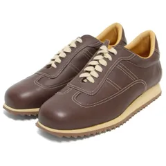 美品 SANTONI サントーニ スニーカー ローカット ブラウン 37.5(24.5cm) 靴 シューズ レースアップ ラウンドトゥ ステッチ レザー MENPHIS イタリア製 ブランド【レディース】のサムネイル