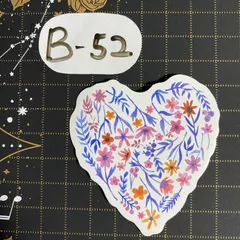 防水ステッカー　ハート　花　フラワー　B-52