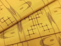 平和屋着物▽上質な紬　単衣　絣柄　正絹　逸品　AAAZ9612fy