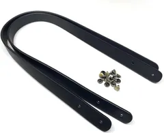 and.A 本革 レザー バッグの持ち手 取っ手55cm カシメ付 ハンドメイド リメイク ショルダーバッグ バッグ制作 トートバッグ ハンドバッグ 材料(ブラック)