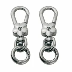 【特価セール】回転フック 丸カン付き パーツ ワンタッチ キーホルダー ハンドメイド キーホルダー アクセサリー ナスカン 手作り スプリングキーリング 素材 2個セット DIY 金具 副資材 [LMAPUR] 手芸用品