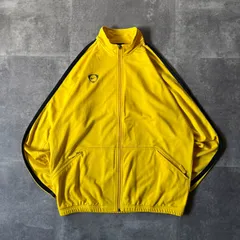 00s NIKE トラックジャケット ワンポイント 刺繍ロゴ L 黄 A417