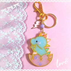 ☆パステル恐竜バックチャーム☆　キーリング