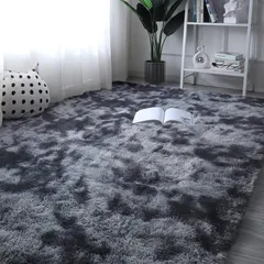 【特価セール】防音絨毯 厚手じゅうたん ふわっとした手触り 極厚毛足約4cm 滑り止め付き 洗えるラグ オールシーズン快適に使用 全厚約5.5cm 長方形 おしゃれな北欧風シャギーラグ ROCYJULIN（ダックグレー 約2畳 160*200cm カーペット